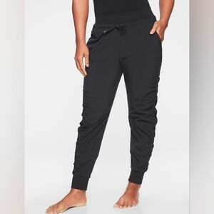 Athleta Attitude Black Joggers with Elastic Cuffs and Relaxed Fit